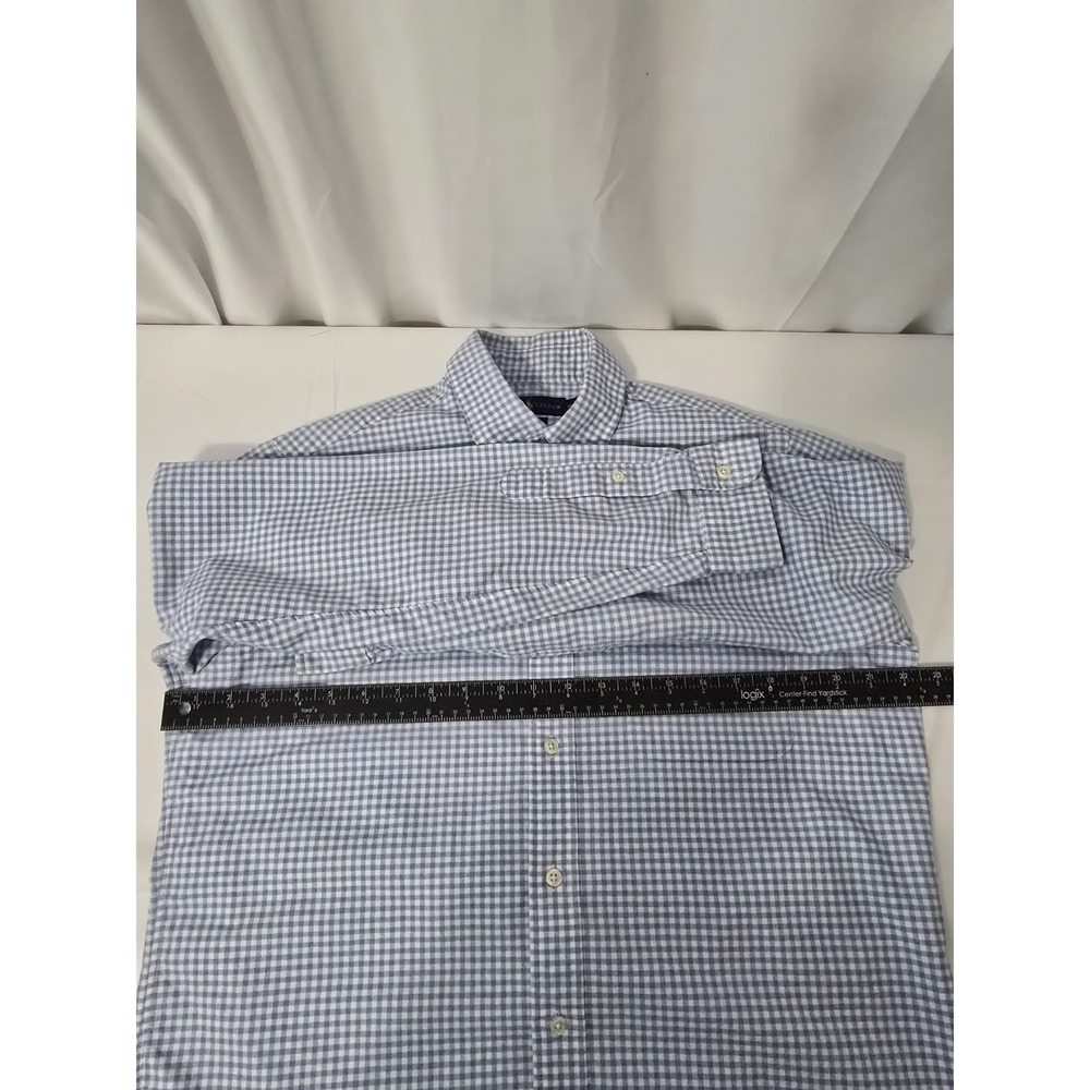 Ralph Lauren Shirt Mens Medium Blue White Gingham Check Classic Fit Button Down - Picture 5 of 6